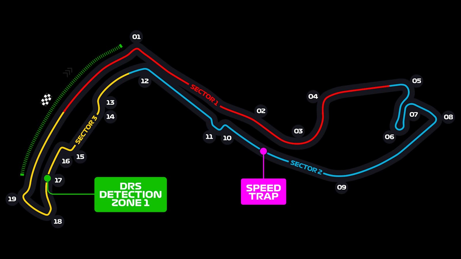 Официальная схема трассы Circuit de Monaco
